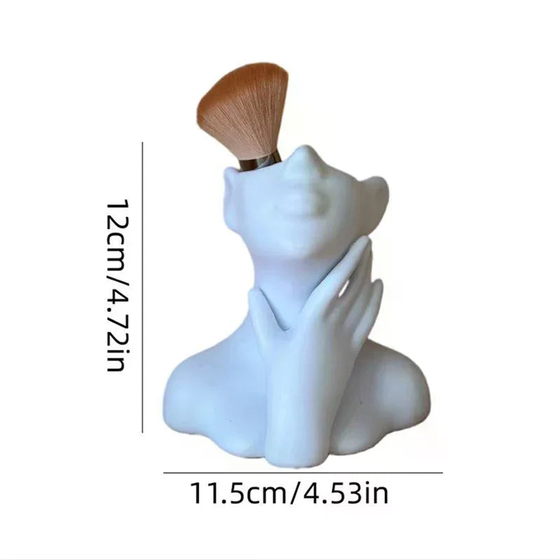Creative Human Body Art Vase Makeup Brush And Pen Holder Multi-Functional Desk Organizer Statue Ornament Home Office Decor Zpaxo