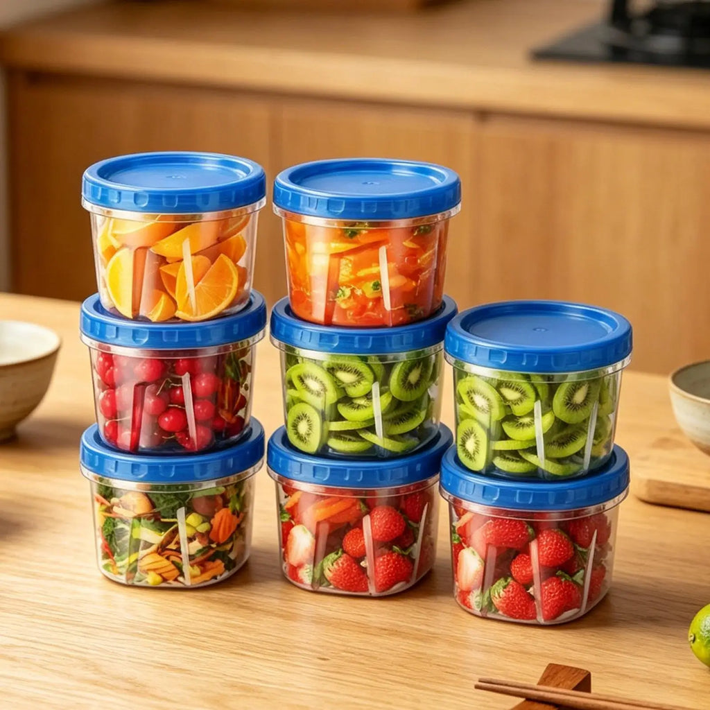Freezer Containers Airtight Lids Stackable Round Food Storage