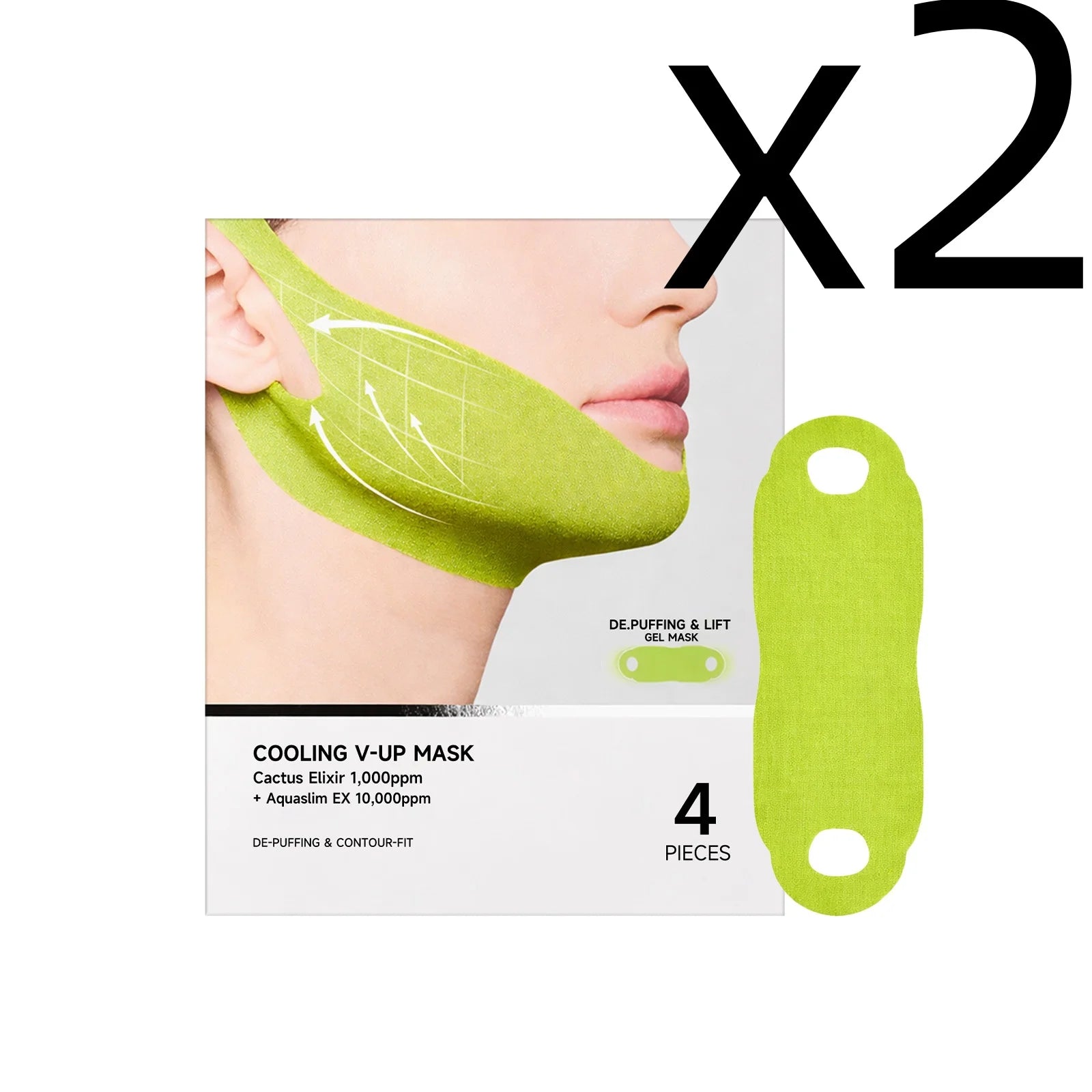 Centella Asiatica Face Lifting Mask – Firm & Contour Skin Face Lifting Mask Zpaxo 4pcs Boxed X 2PCS