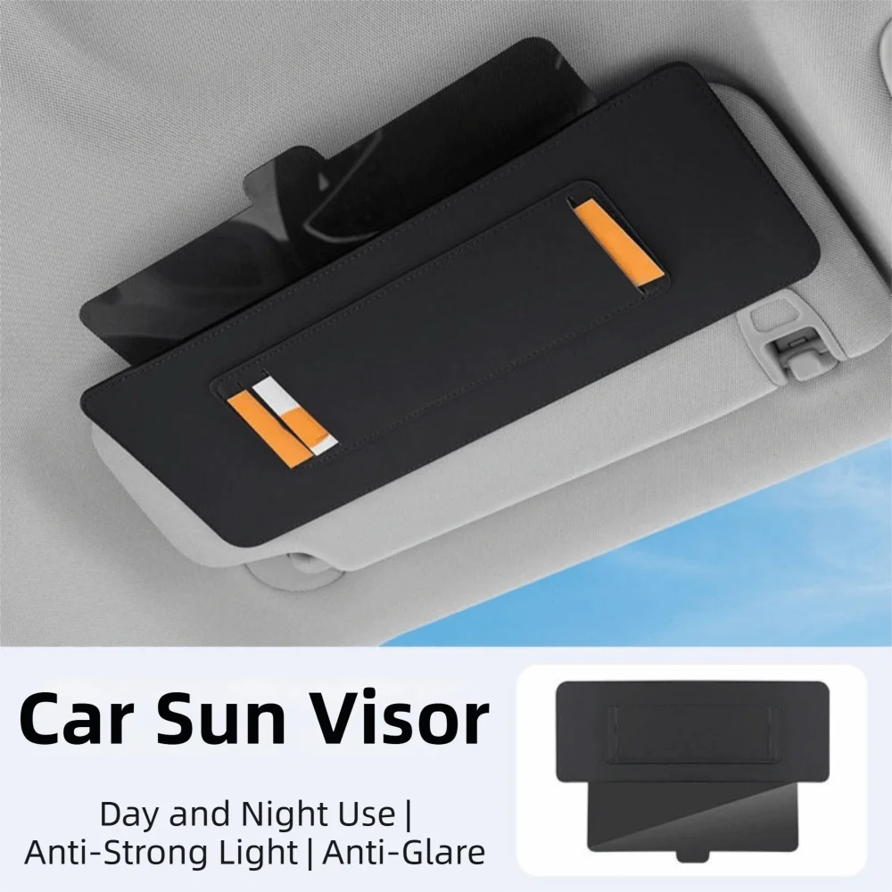 Anti-glare Car Auto Sun Visor Retractable PU Leather Sunshade Plate Zpaxo