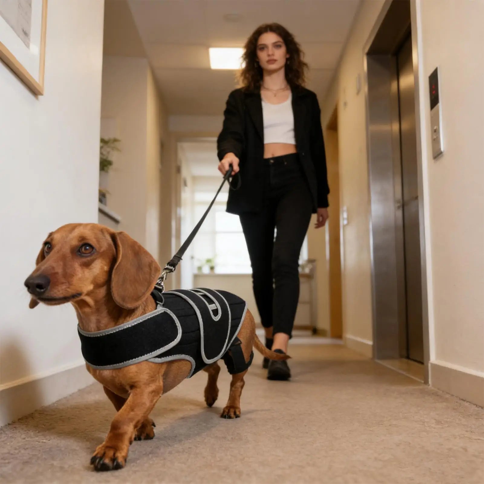 Dog Back Brace Adjustable Spinal Stability Vest Small Support Harness For Stair Step Walking Jogging Home Outdoor Travel Zpaxo
