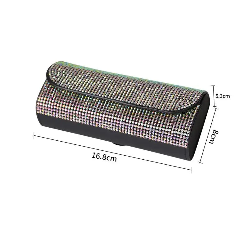Bling Rhinestone Car Sun Visor Glasses Case & Organizer