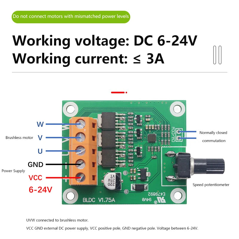 Superior Grade Dc Brushless Motor Control Board Designed 6V12V24V CD Zpaxo