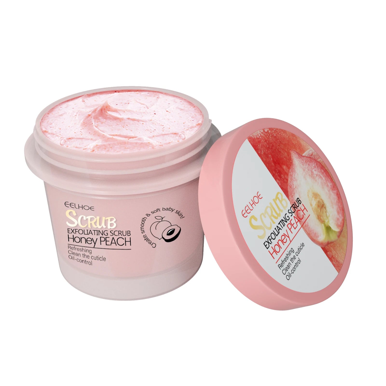 EELHOE Honey Peach Body Scrub Cream – Exfoliate & Glow Body Scrub Cream Zpaxo 100g Boxed
