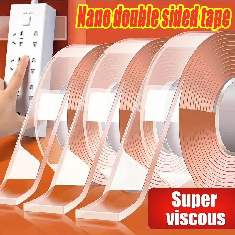 Double Sided Powerful Adhesive Multipurpose Removable Adhesive Tape Transparent Grip Mounting Washable Waterproof Strong Sticky Zpaxo