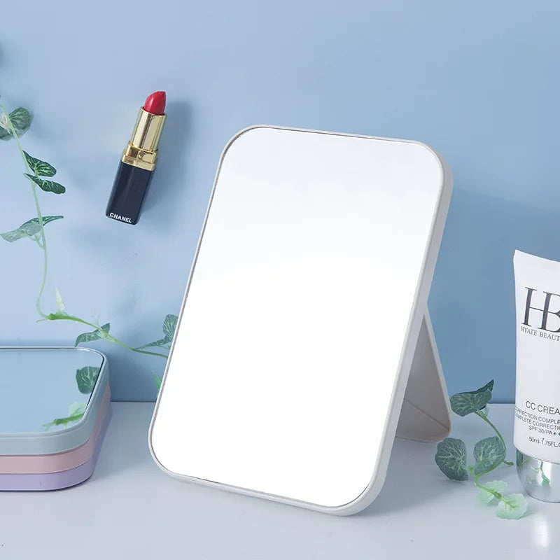 Portable Folding Cosmetic Mirror Simple Square Desktop Makeup Bedroom