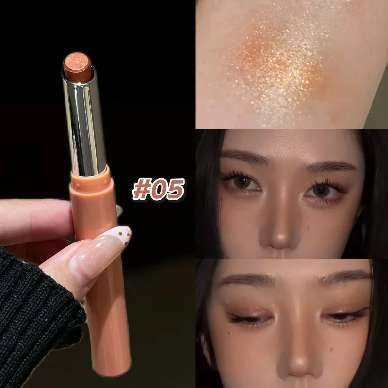 Punk Purple Metallic Eyeshadow Stick Waterproof Lasting Pearlescent Zpaxo 05
