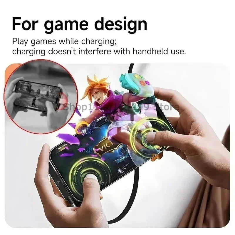 2-in-1 Fast Charging Cord Side Charging Portable Charging Phone Stand with 240W Charging Support and Foldable Mounting Stand Zpaxo