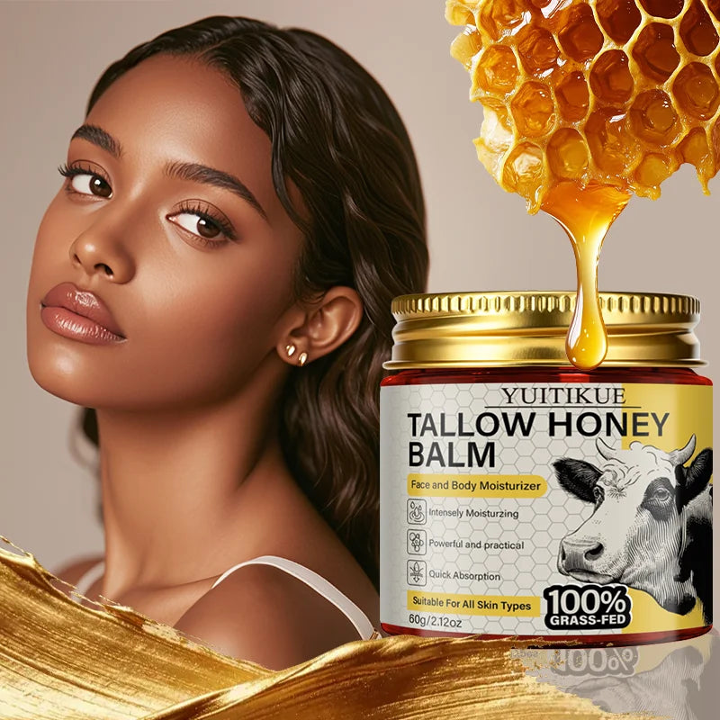 YUITIKUE Grass-Fed Tallow Honey Balm – Deep Moisture Face Cream Face Moisturizer Balm Zpaxo