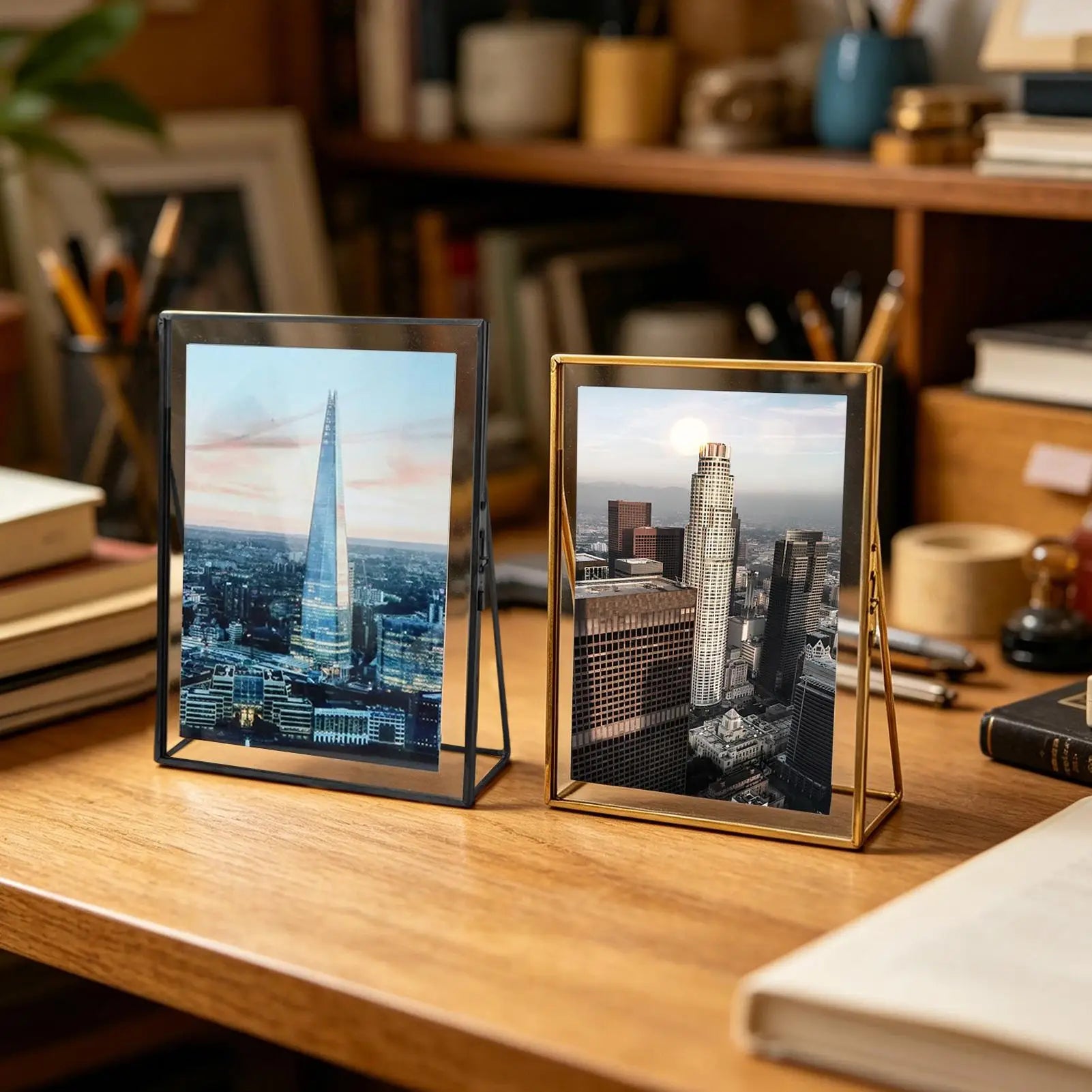 Flower Press Frame Simple Metal Tabletop Display 4x6in Floating
