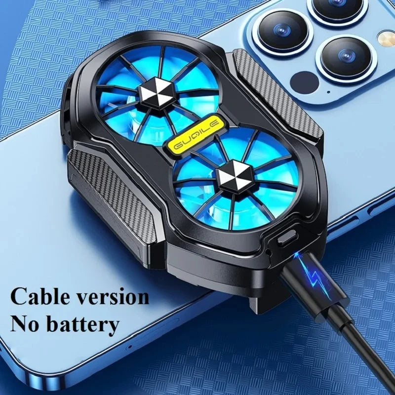 FS01 Dual Fan Mobile Phone Cooler Radiator Rechargeable Long Lasting