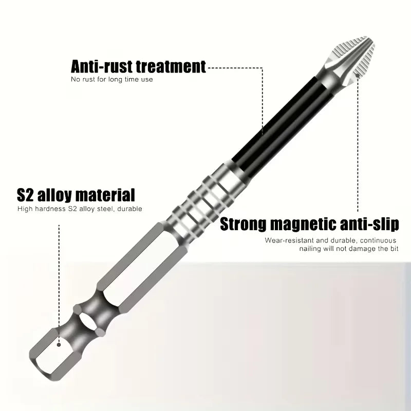 24/6PCS K5 Magnetic Screwdriver Bits Anti-Slip Impact-Resistant Threaded Bits Set Carbon Steel Phillips Screwdriver Hex Shank Zpaxo