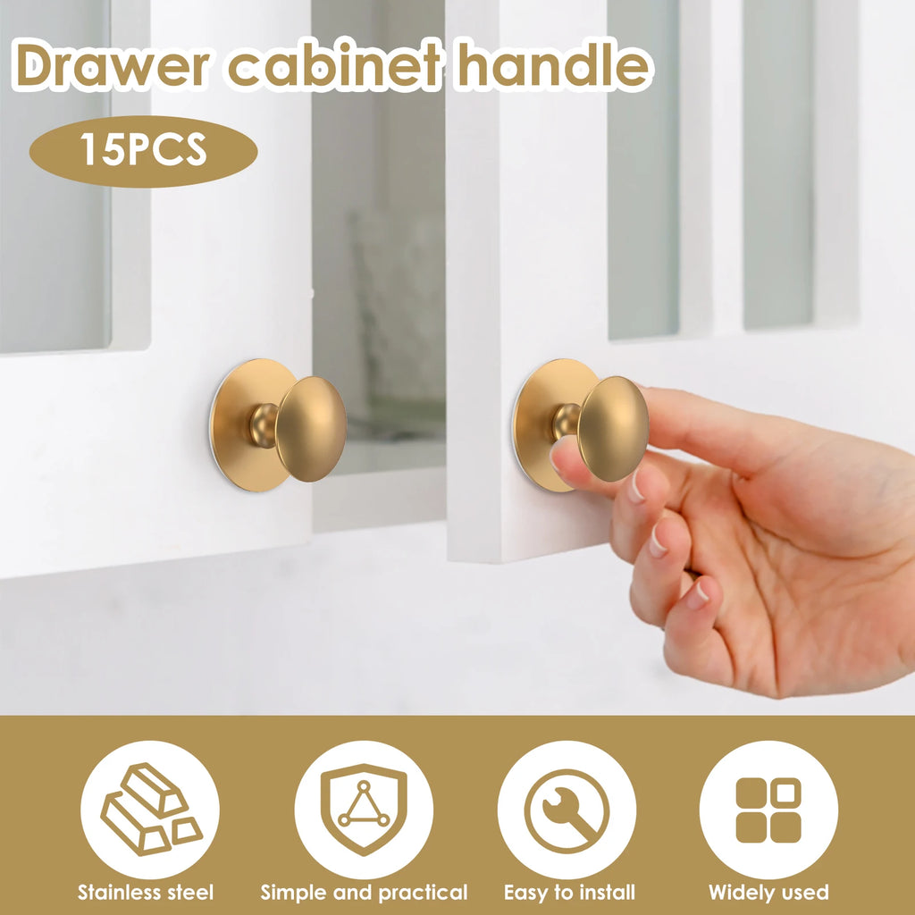 15 PCS Self-Adhesive Handles Kitchen 37MM Stainless Steel Drawer Knobs Cabinet Handles No Drilling Required Cupboard Drawers New Zpaxo