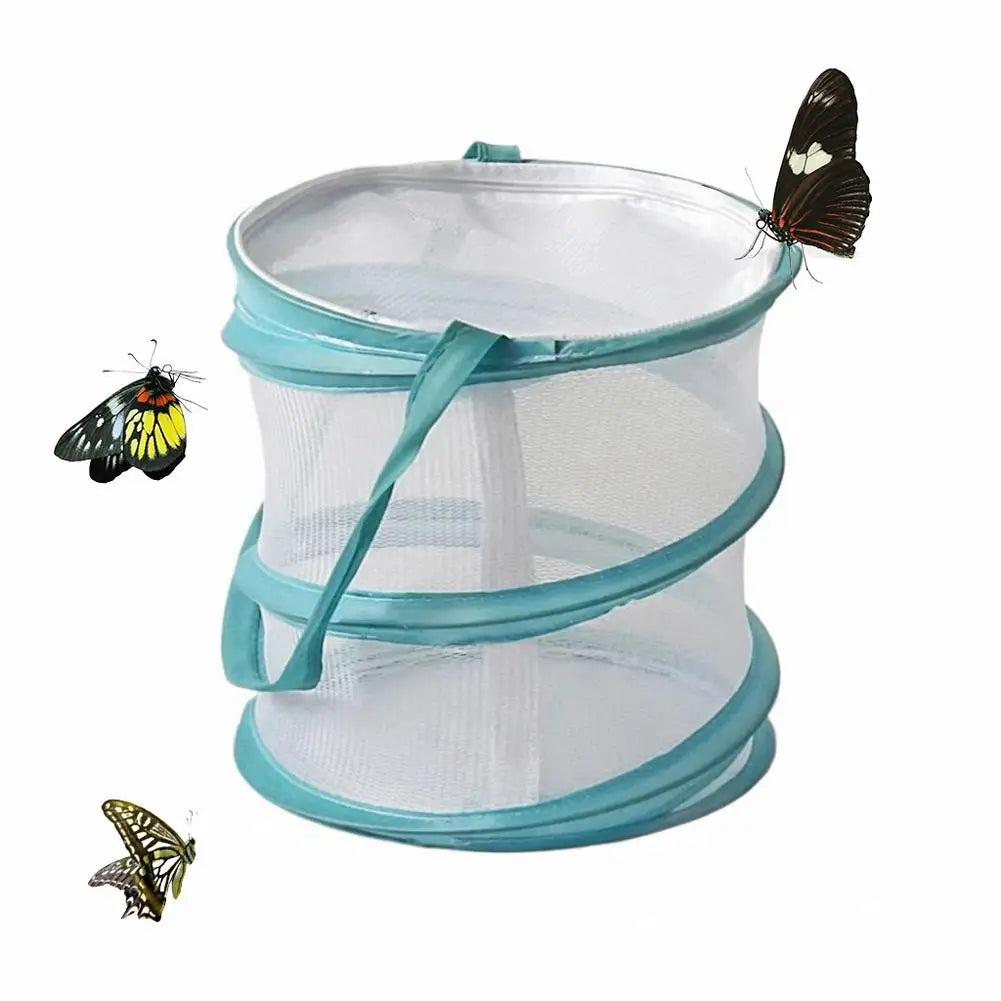 Retractable Kids Insect Butterfly Net & Observation Cage Set Insect Catching Net Zpaxo Blue cage