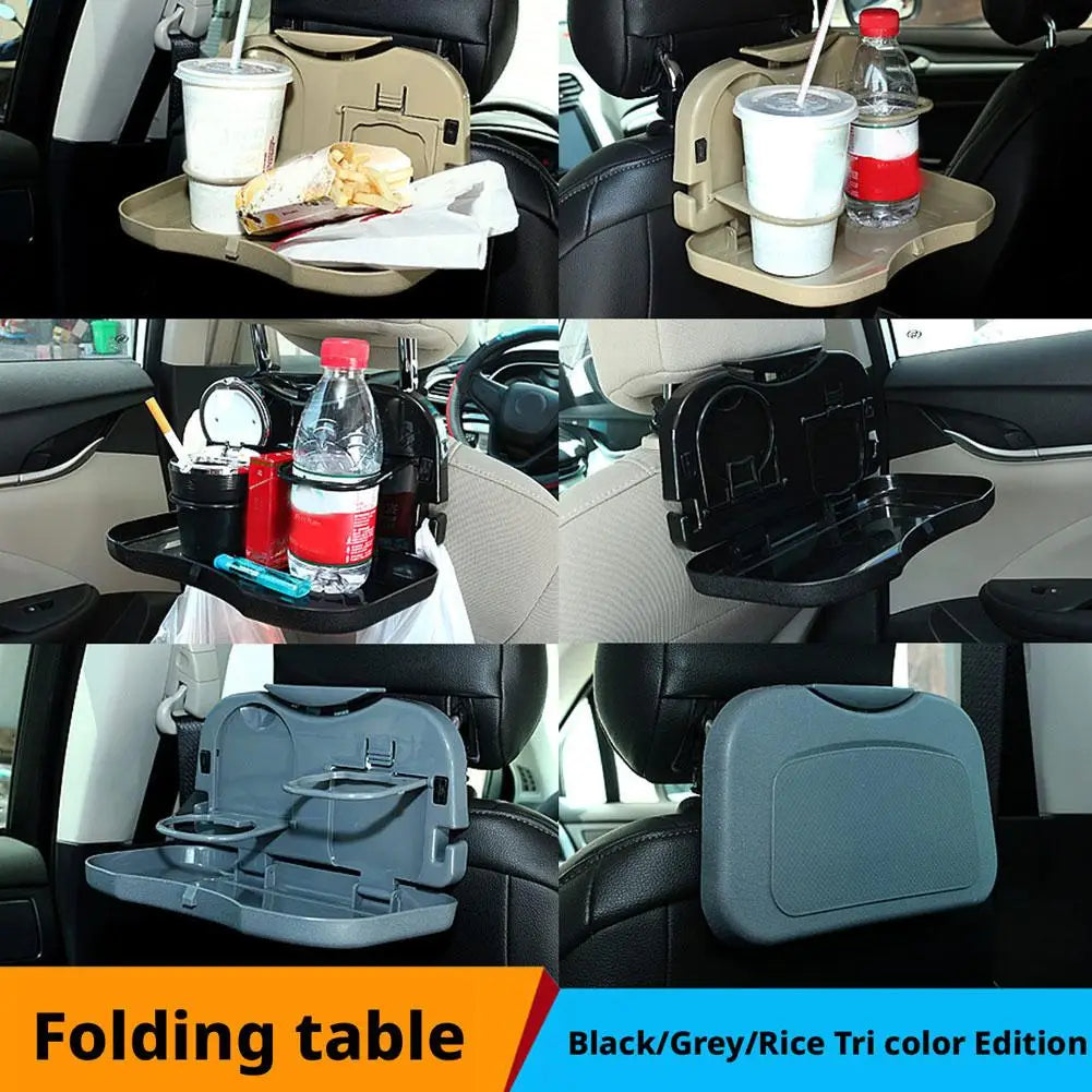 Foldable Car Backseat Tray Table with Cup Holder & Storage Car Backseat Tray Zpaxo