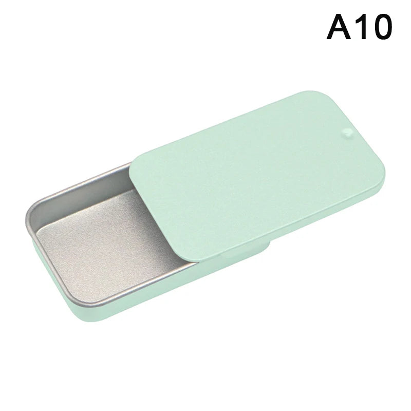 CMTinplate Box Slide Lid Push Pull Drawer Balm Portable Mini Zpaxo A10