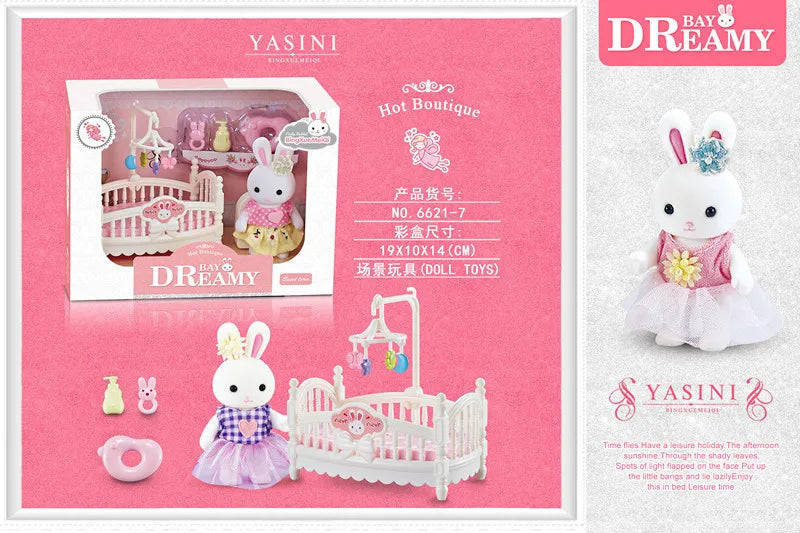 Little Rabbit Dresser Lovely Scene Play Toys Simulation Modelling