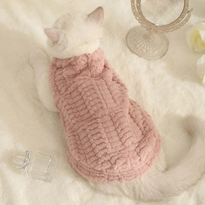 Cute Pet Dog Rabbit Hair Coat Clothes Winter Warm Plush Vest Bears Zpaxo L pink