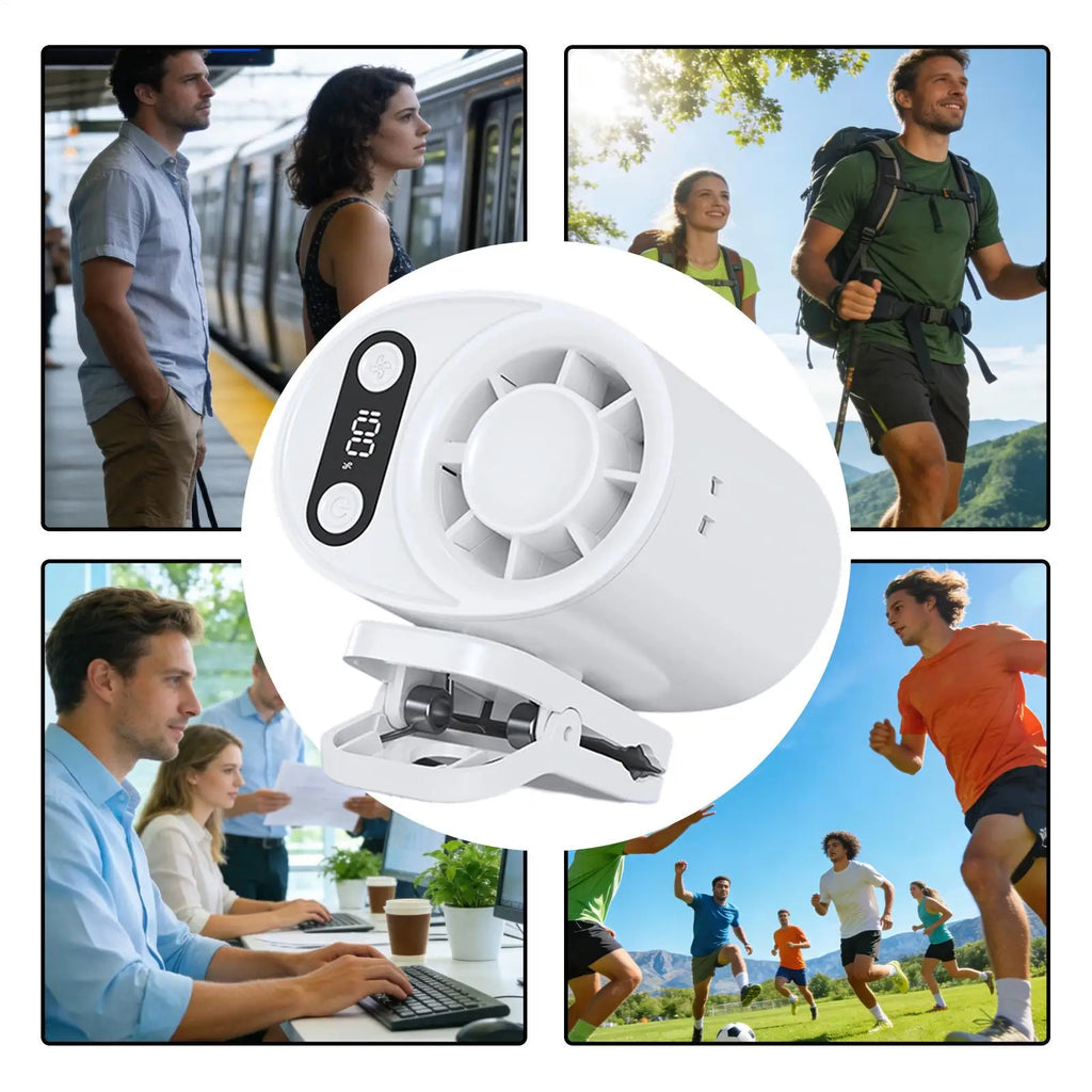 Portable Clip Fan Rechargeable Digital Display USB Portable Fan With Clip For Commuting Travel Camping Golf Beach Music Festival Zpaxo