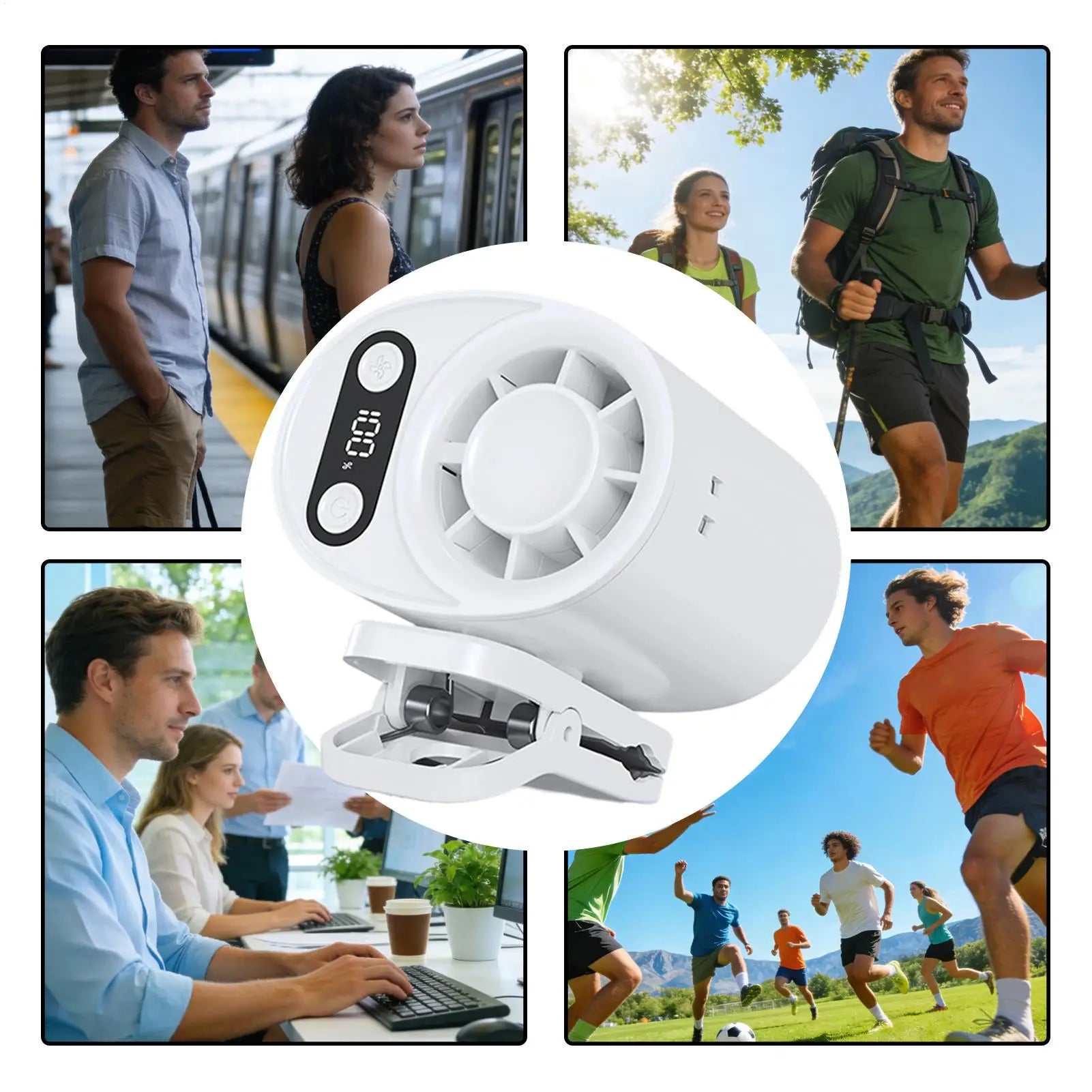 Portable Clip Fan Rechargeable Digital Display USB Portable Fan With Clip For Commuting Travel Camping Golf Beach Music Festival Zpaxo