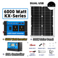 Solar System Kit Combination 6000W Inverter 30A Controller 300W Solar Panel 12V to 220V/110V Smart Charge & Discharge Camping Zpaxo 6000W 12V TO 110V