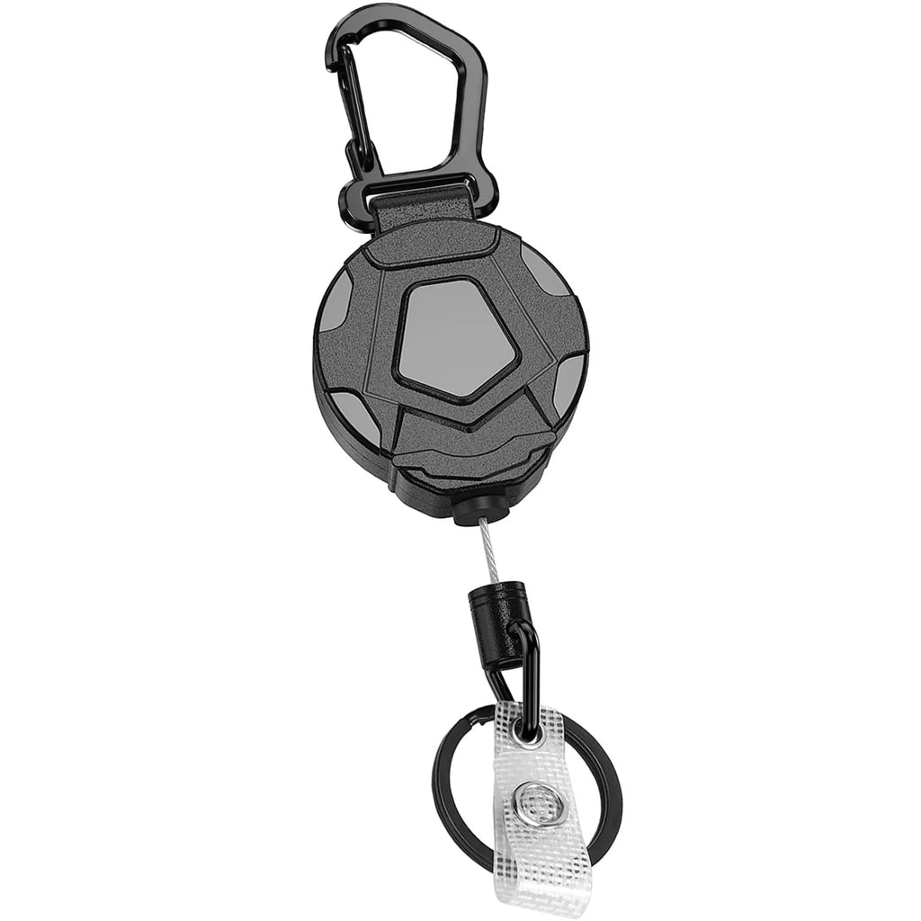 Universal 31.5" Steel Retractable Cord Keychain Anti Theft ID Badge Holder Reel Carabiner Heavy Duty Lanyard Telescopic Keychain Zpaxo 1pcs