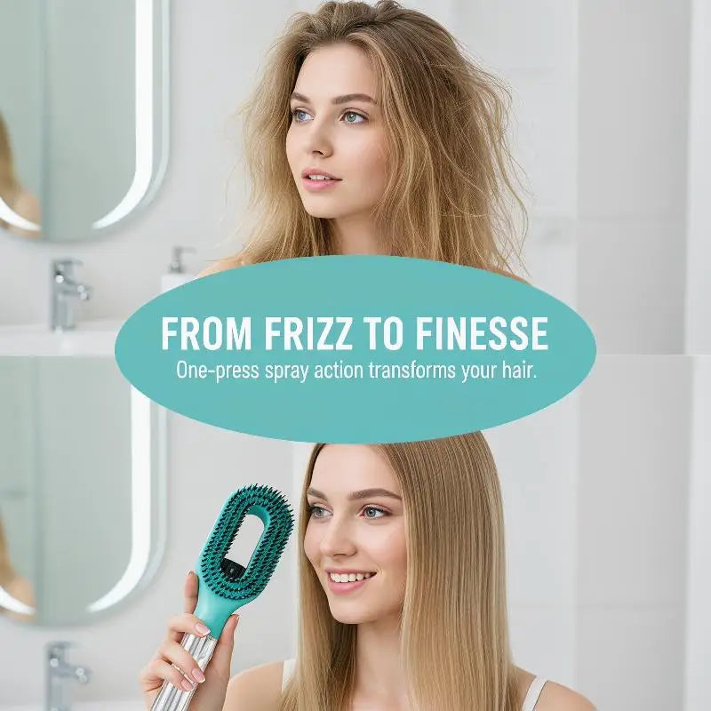 Spray Hair Brush Refillable Liquid Water Paddle Comb Anti Static Soft Zpaxo