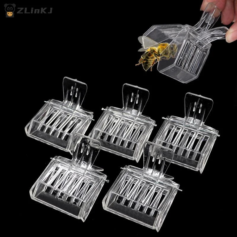 3 Transparent Clip-on Bee Cages Plastic Clips Queen Catchers Zpaxo