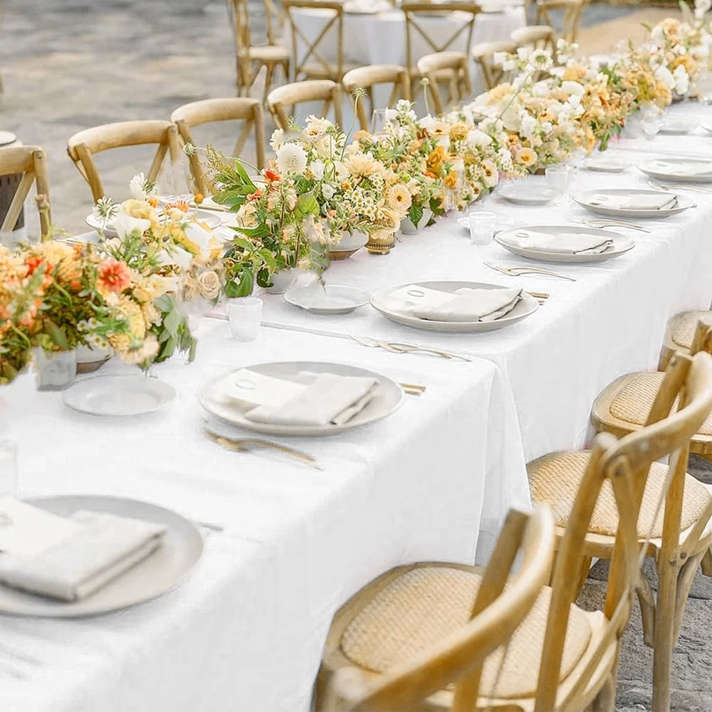 183×137cm Solid White Tablecloth Disposable Plastic Table Covers for Birthday Party Wedding Decoration Home Dinning Table Decor Zpaxo