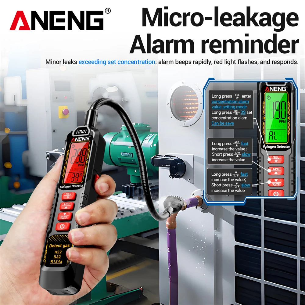 ANENG HD01 Leak Detector Freon CFC HFC Automotive Gas Refrigerant