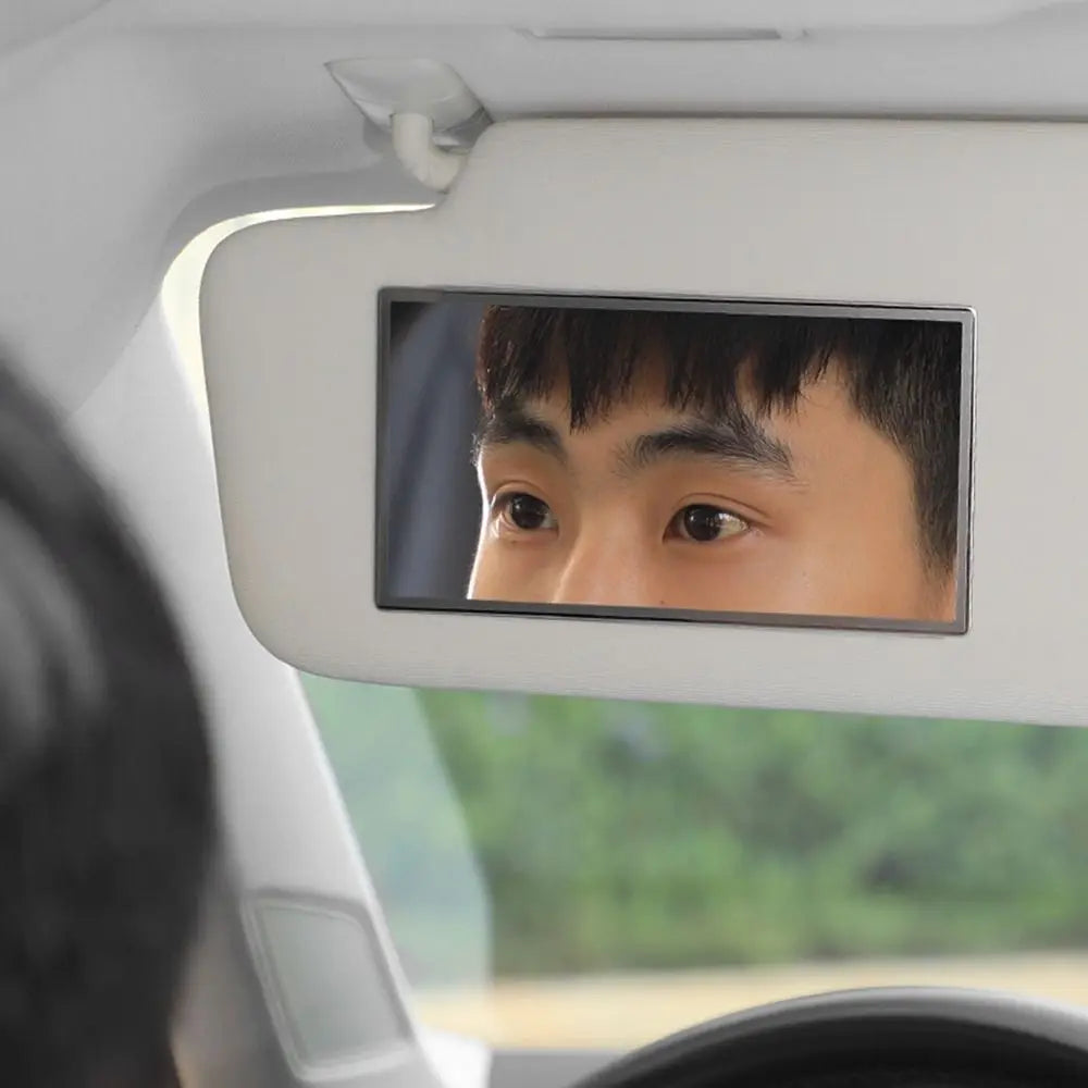 Stainless Steel Car Makeup Mirror Portable HD Mirrors Interior Zpaxo 11x6.5cm-Oval