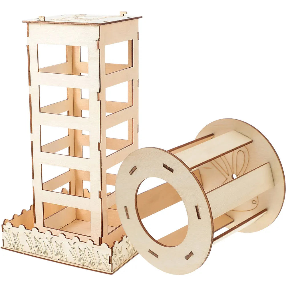 Rabbit Hay Feeders Wooden Stable Rack Suitable Bunny Cage Guinea Pig