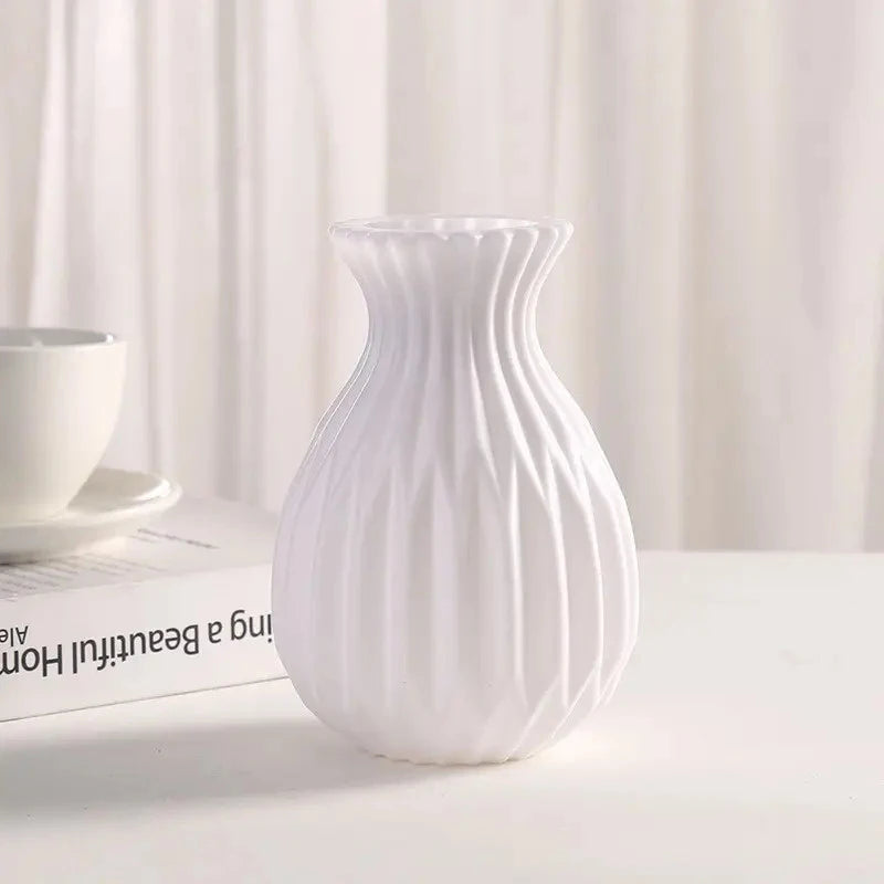 White Plastic Ceramic-look Vase Weddings Home Decor Dining Tables DIY