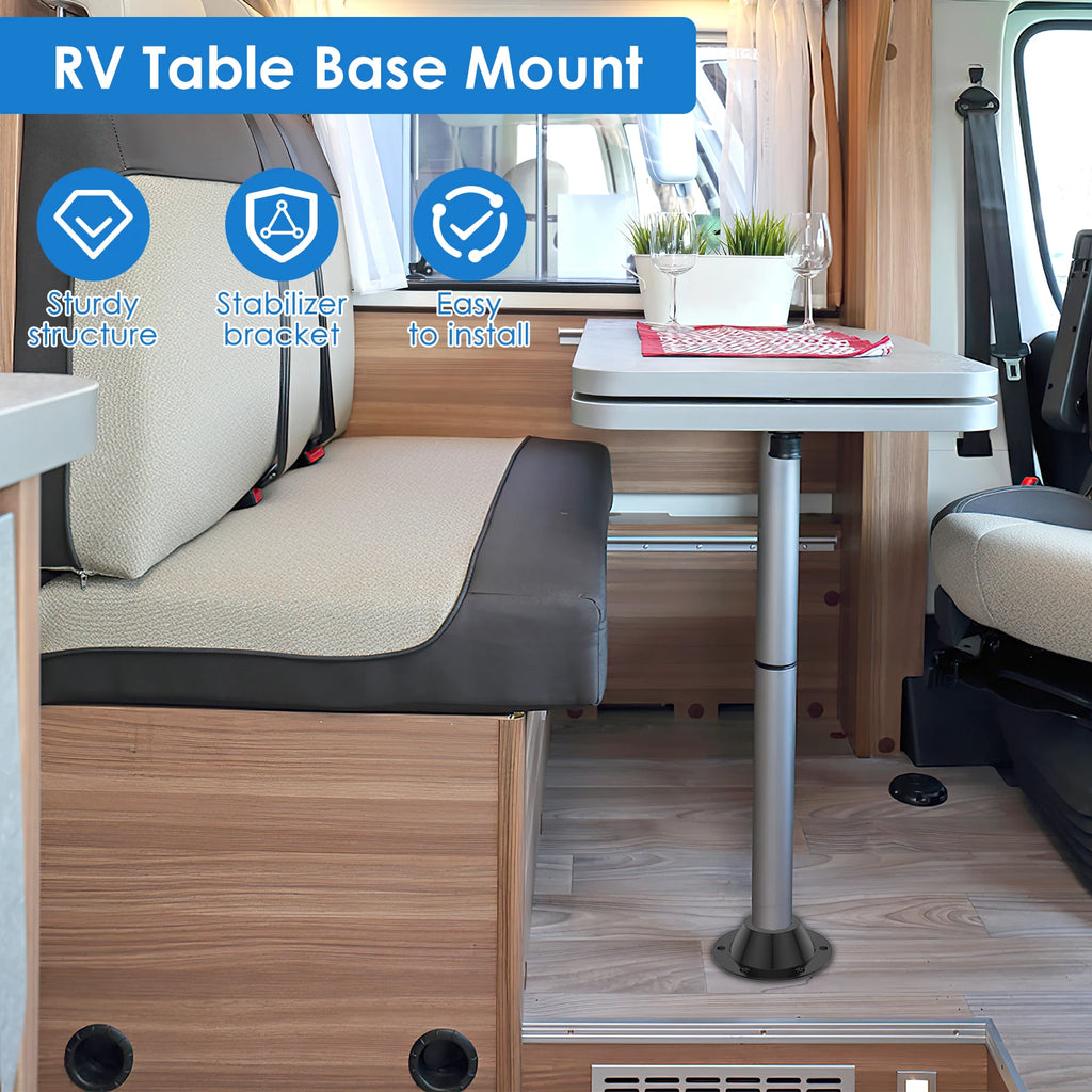 2Pcs RV Table Base Aluminium Alloy Anti-rust Yacht Table Pedestal Table Base Flange Standard Table Floor Mounting Bracket Bases Zpaxo