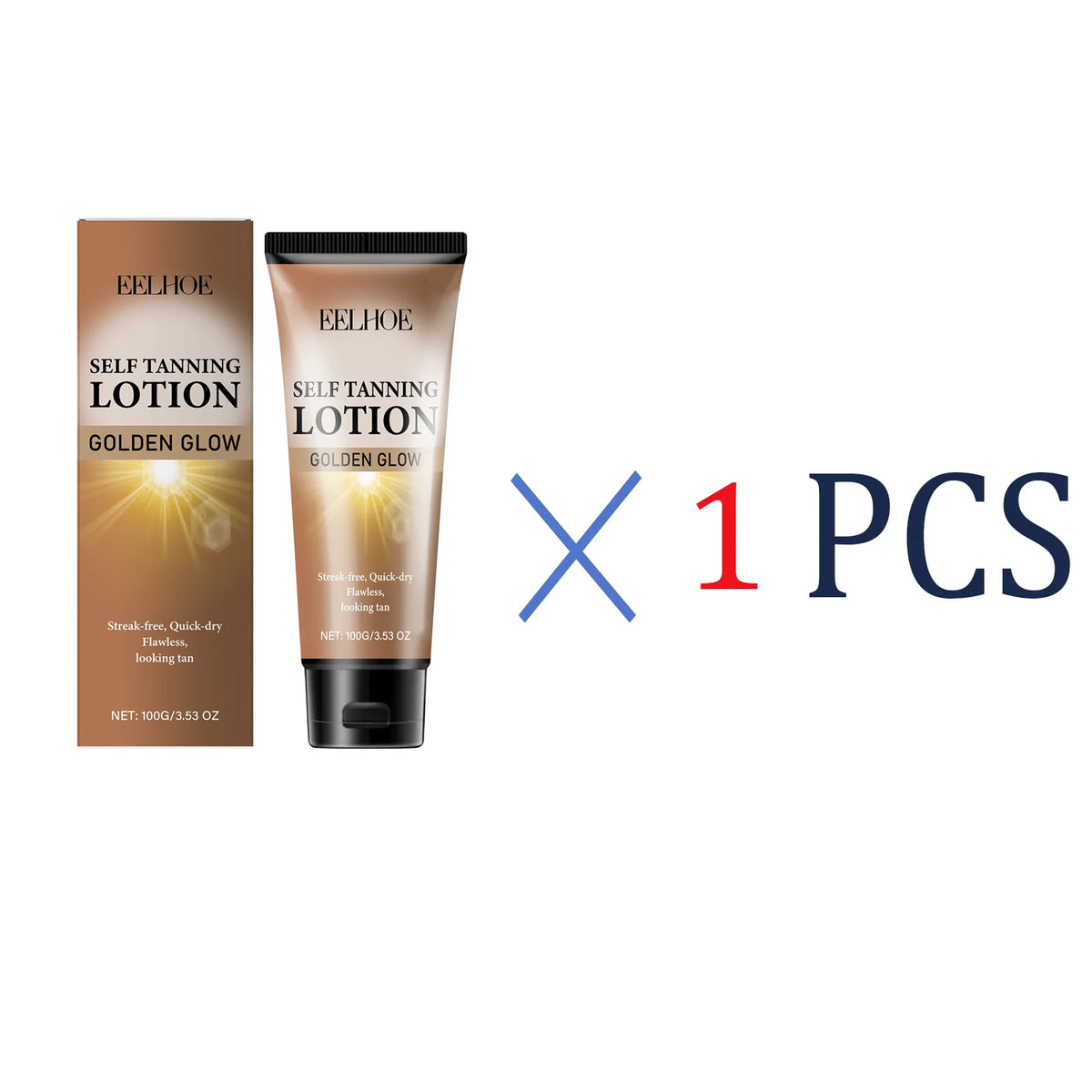 EELHOE Sunless Tanning Lotion Long-lasting Promote Tanning Natural Glow Faster Cocoa Butter Shea Butter Can Face and Body 100g Zpaxo 1 Pcs