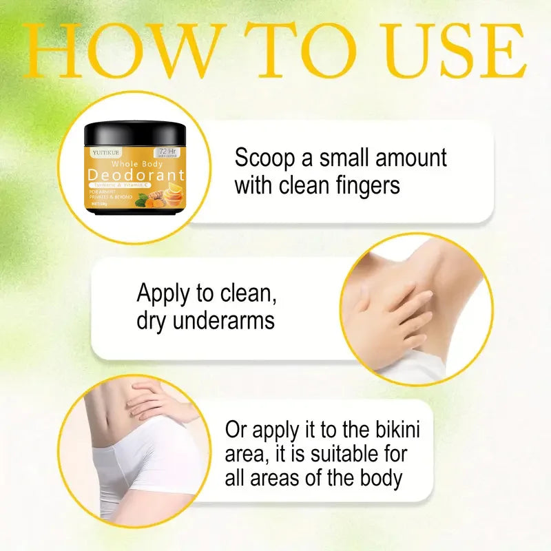 YUITIKUE 72H Whole Body Deodorant Stick – Turmeric & Vitamin C Deodorant Stick Zpaxo
