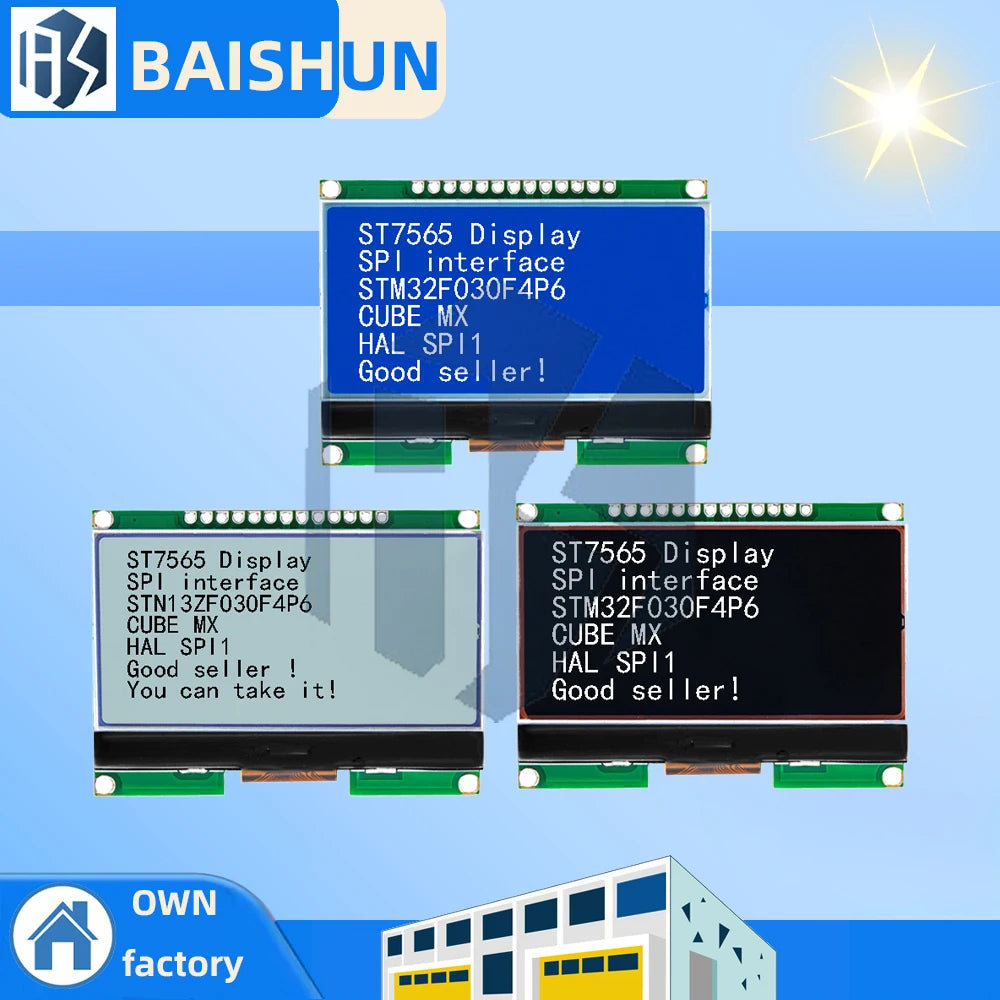 12864 LCD Module 12864-06D COG Dot Matrix Screen Chinese Font SPI Zpaxo