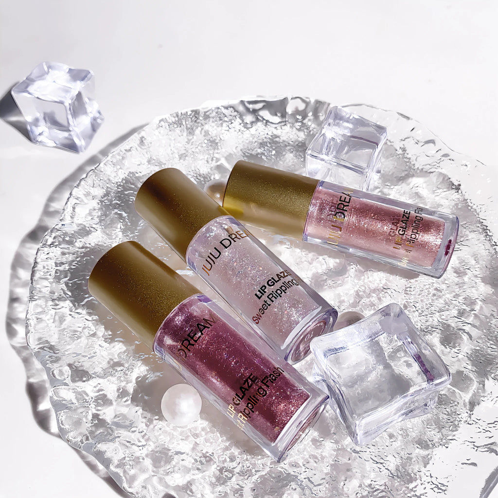 Sparkling Pink Lip Gloss, Glitter Lip Glaze for Plump & Shining Lip Makeup, Long-Lasting Moisturizing Lip Glaze Zpaxo