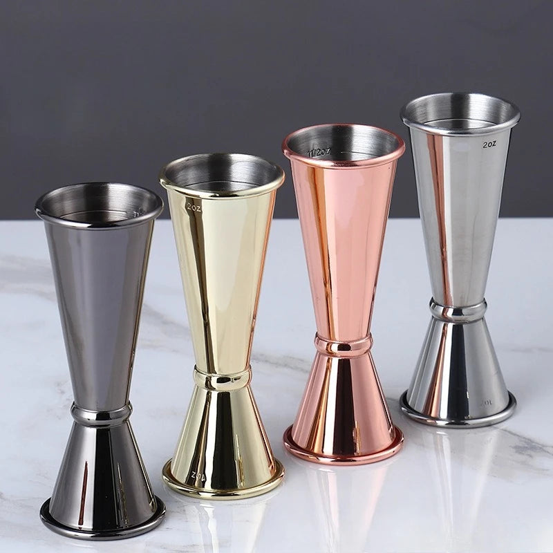 304 Stainless Steel Double Jigger – Bar Cocktail Measuring Cup Cocktail Jigger Zpaxo