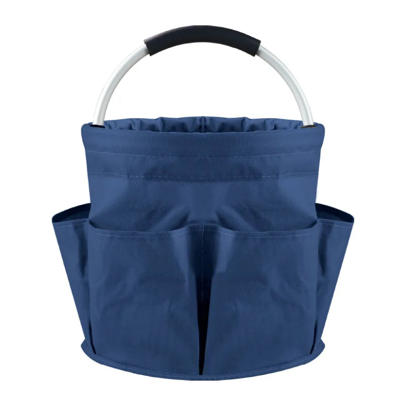 Portable Cleaning Caddy 17L Foldable Cleaning Bucket with Handle Organizer Bag for Towels Cleaning Tools Bathroom Kitchen Home Zpaxo Navy