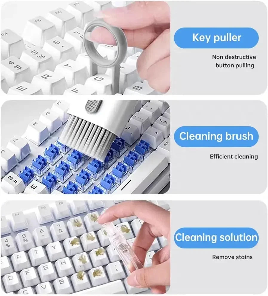 Keyboard Cleaning Kit 7-in-1 Laptops Cleaner with Keycap Puller, Multifunctional Keyboard Brush Cleaning Set for Airpods Phone Zpaxo