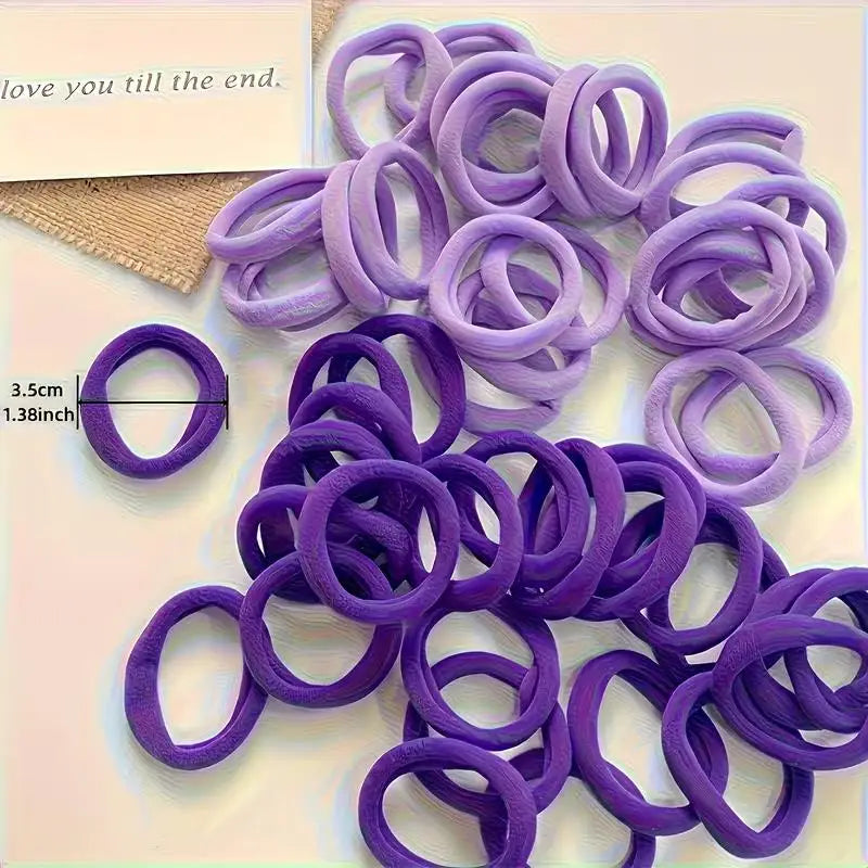 100pcs Women's Casual Hair Ties – Soft Pink/Peach, Non-Slip, for Daily Use, Gym & Sleep, Comfort Fit Zpaxo