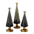 Starry Christmas Tree 3 Pieces Resin Christmas Tree with Lights Holiday Decorations for School Classroom Living Room Apartment Zpaxo Black China Mainland