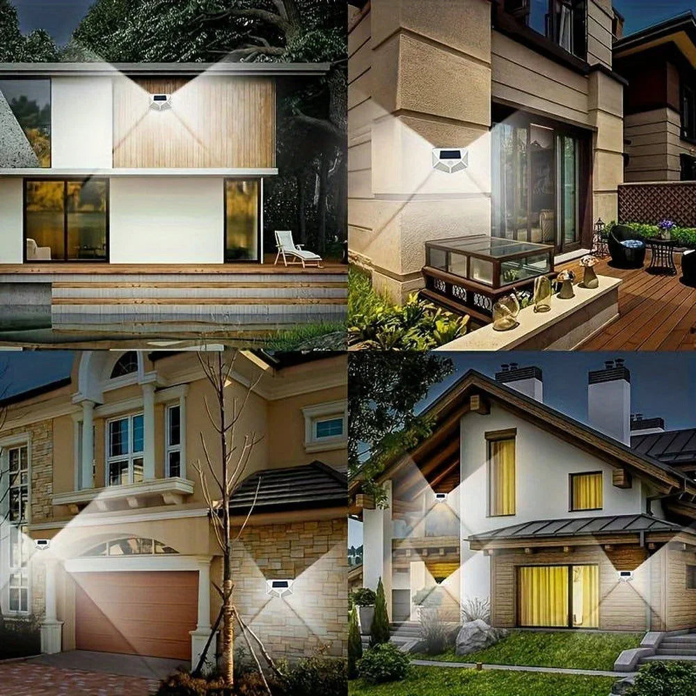 100 LED Solar Wall Light PIR Motion Sensor Outdoor IP44 Lamp