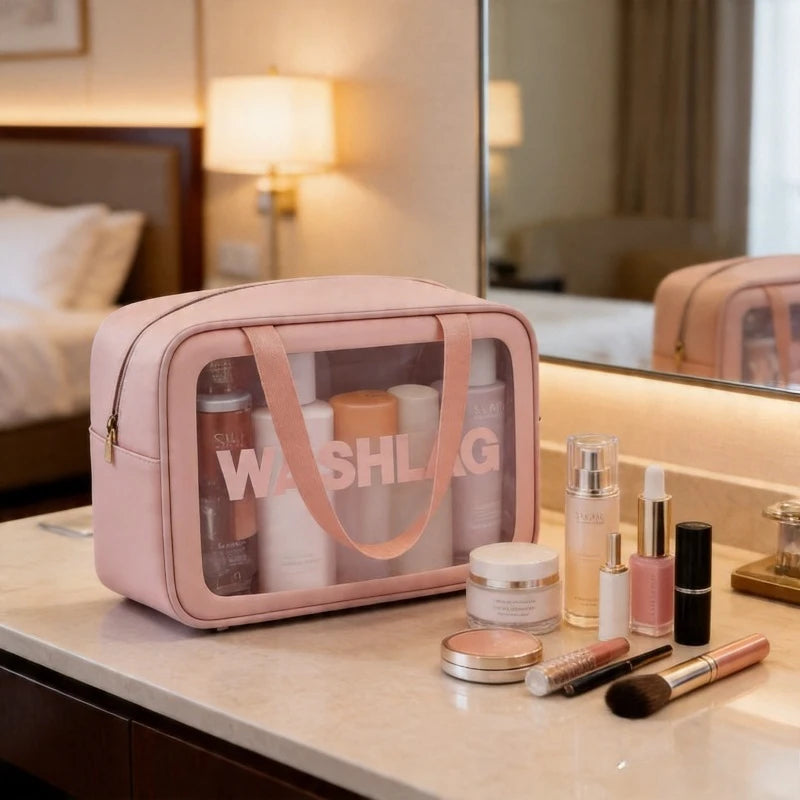 Toiletry Bag Transparent Window Spacious Easy-clean Travel Gym Daily