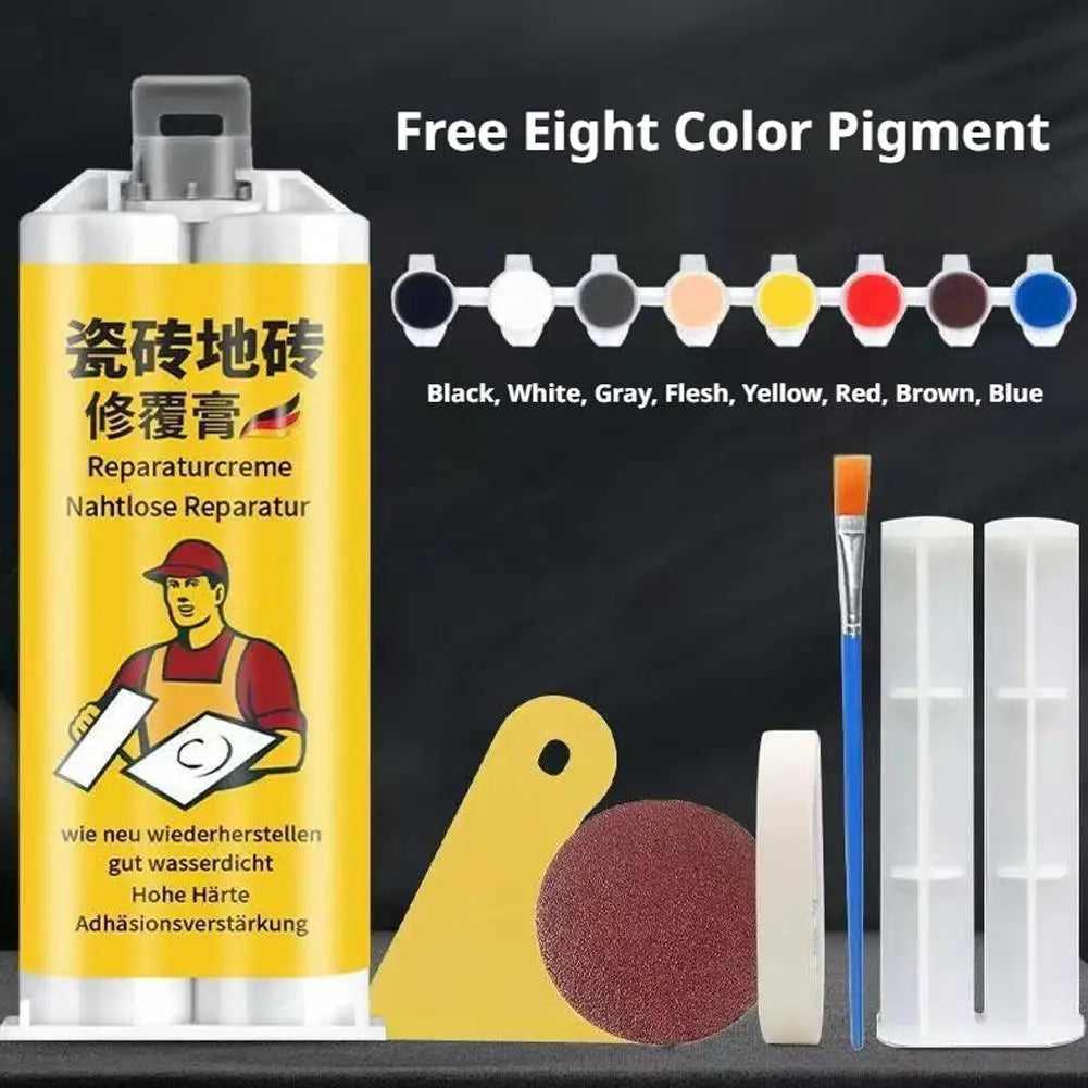 Tile & Stone Crack Repair Kit – Waterproof Grout Filling Paste Tile Repair Kit Zpaxo