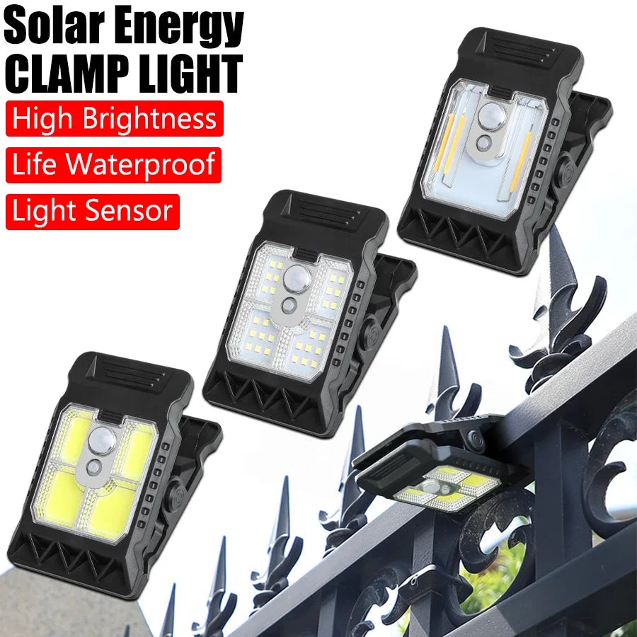 2-Pack Solar Clip-On LED Motion Sensor Lights IP65 Outdoor