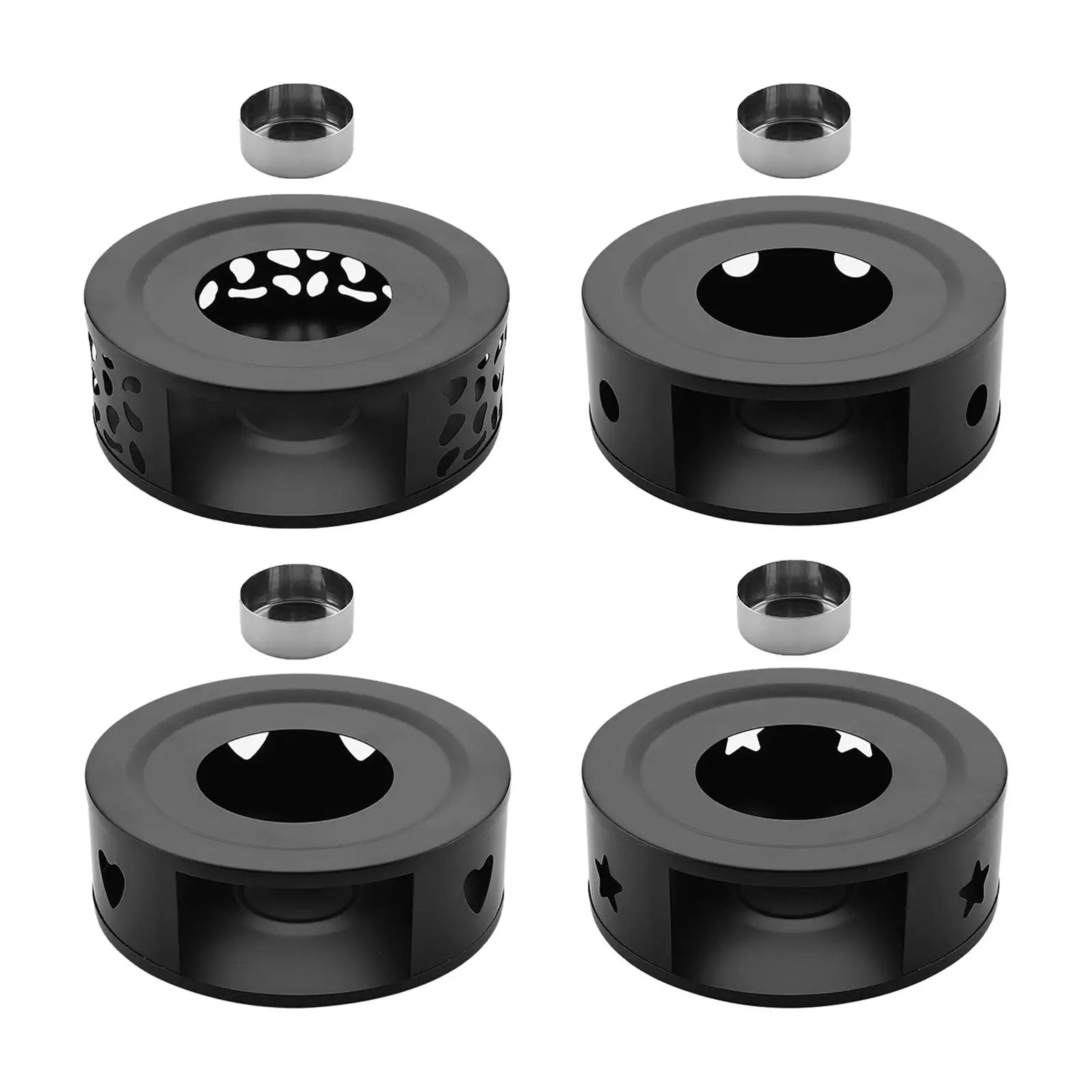 Coffee Tea Warmer Portable Holiday Gifts Hollow Frame Teapot Heating Base Holder for Hotel Travel Kitchen Home Restaurant Zpaxo
