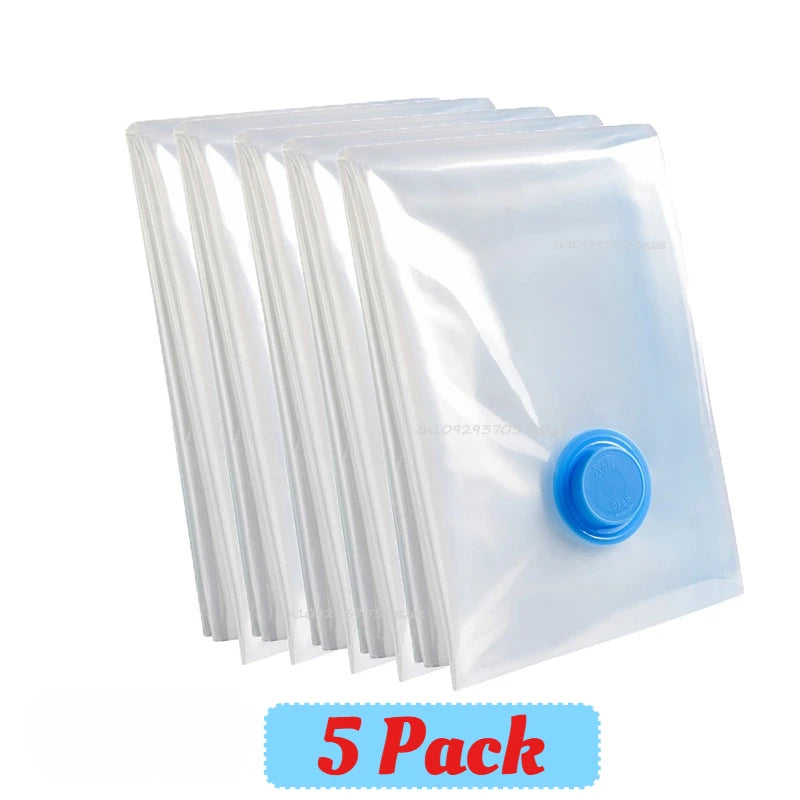 Thickened Vacuum Storage Organizer Bags Travel Suitcases Essentials, Wardrobe Clothes Compression Packaging Sealing Bag Zpaxo only 5pcs bags 80x100cm
