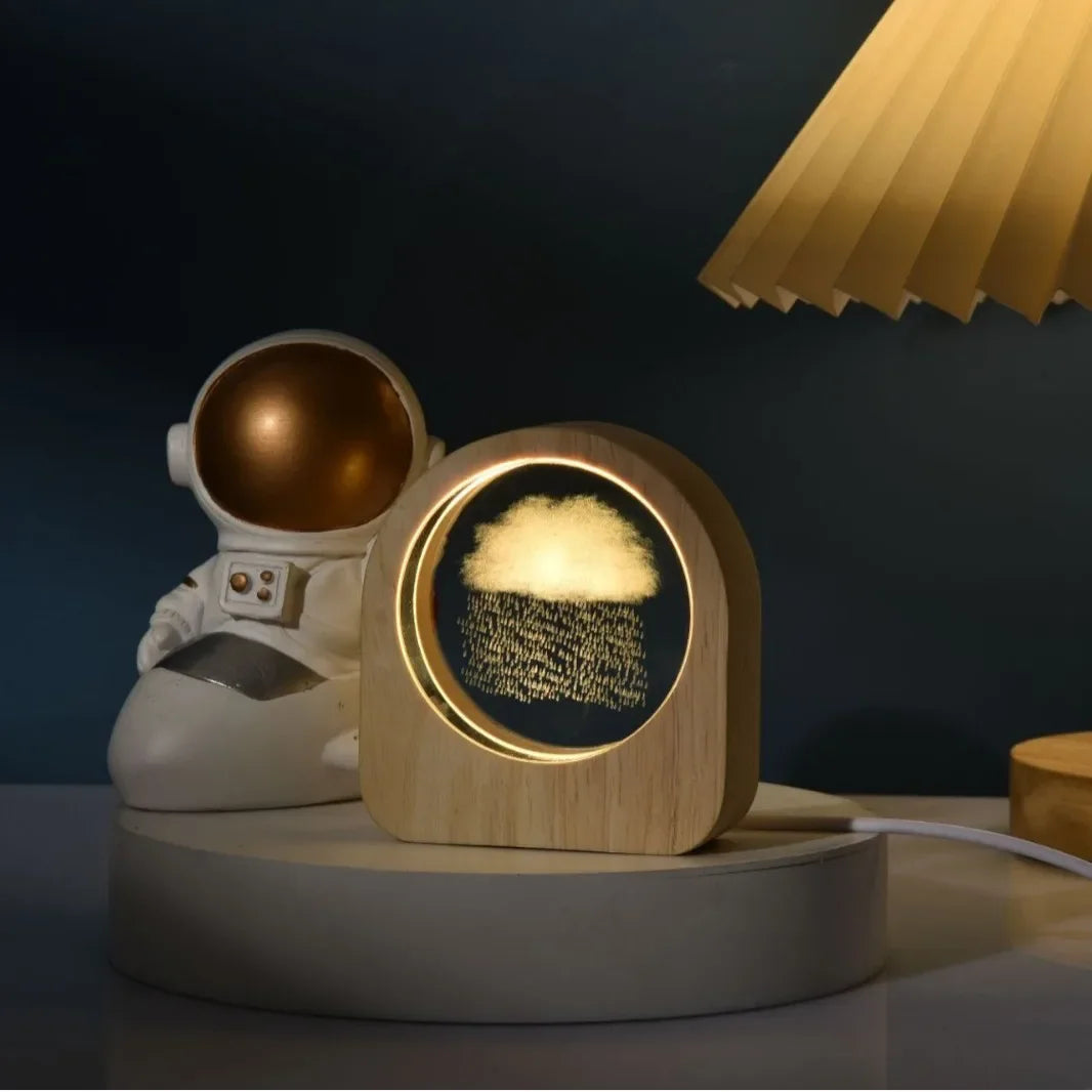 Creative Wooden Luminous Base 3D Carved Crystal Ball Desktop Decoration Gift Small Night Light Bedside Office Decoration Gift Zpaxo 02